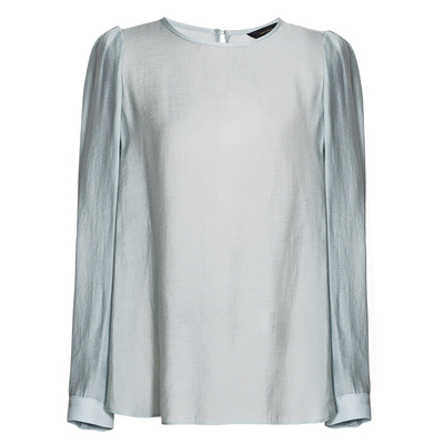 罗衣时尚泡泡袖宽松衬衫