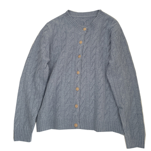 含羊毛~复古麻花纹开衫毛衣女!秋冬韩系显白小个子软糯针织衫外套