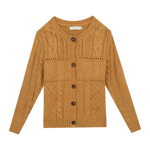 【5折款】橘子树在哪儿韩系针织开衫女秋慵懒风软糯外搭百搭外套