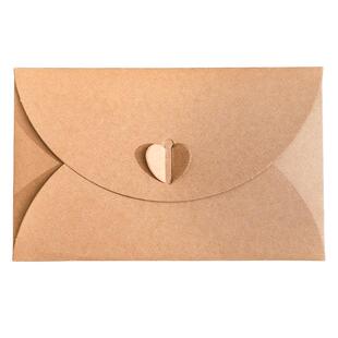 浪漫牛皮迷你小信封小号爱心折叠diy自制贺卡明信片小卡片信封七夕情书创意简约ins风日系日式和风复古牛皮纸