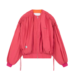 pushBUTTON圆领抽绳女士休闲拉链夹棉夹克外套银泰百货 301604