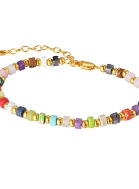 女天然玛瑙原创手工转运手链多彩