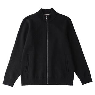 德鲨秋冬季新款羊毛外套男中青年时尚立领短款开衫男夹克