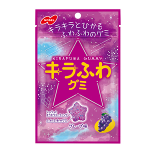 日本进口nobel诺贝尔星星糖葡萄味果汁星空软糖棉花QQ糖儿童零食