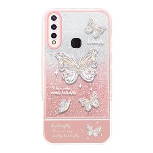 适用于VIVOY5s手机壳新款女网红创意闪粉蝴蝶U3全包硅胶软壳z5i不会撞壳的vivo防摔保护套个性带支架高端外壳