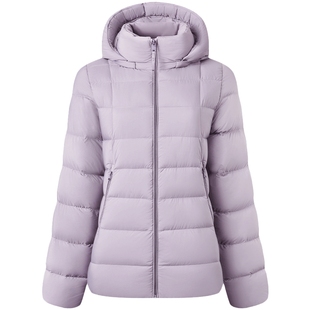 坦博尔秋冬季经典羽绒服女士中老年款纯色可脱卸帽加厚外套妈妈款