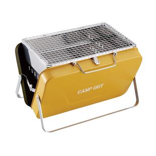 CAPTAIN STAG烧烤炉手提V型炉户外露营折叠BBQ篝火木炭烧烤架便携