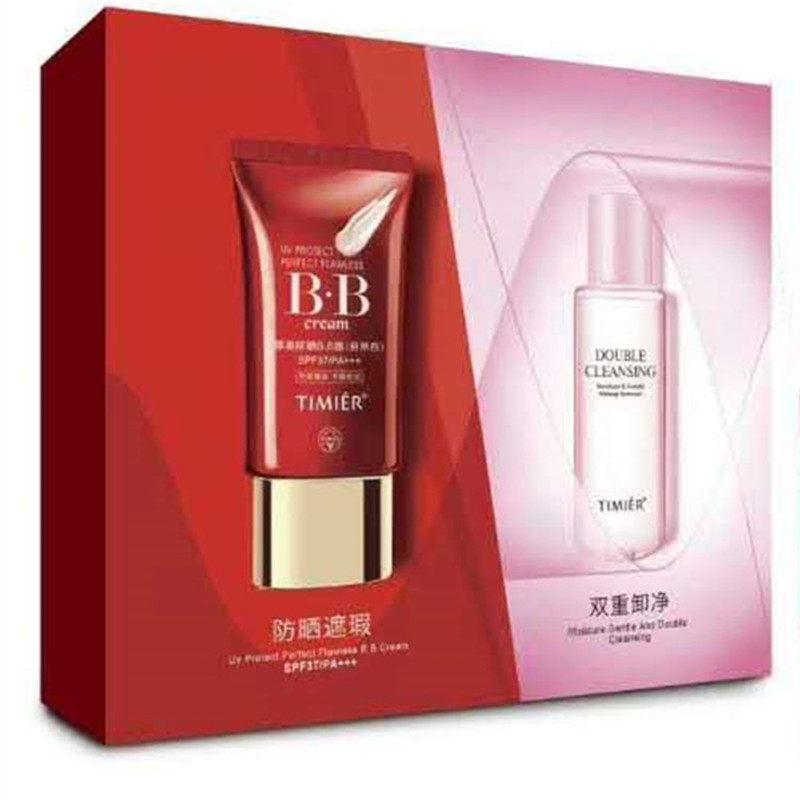 新版婷美防晒bb套装1红参蜗牛