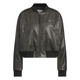 复古时尚运动保暖仿皮夹克棉服女秋冬adidas阿迪达斯三叶草