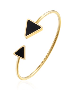 开口手镯钛钢打结白色贝壳首饰品