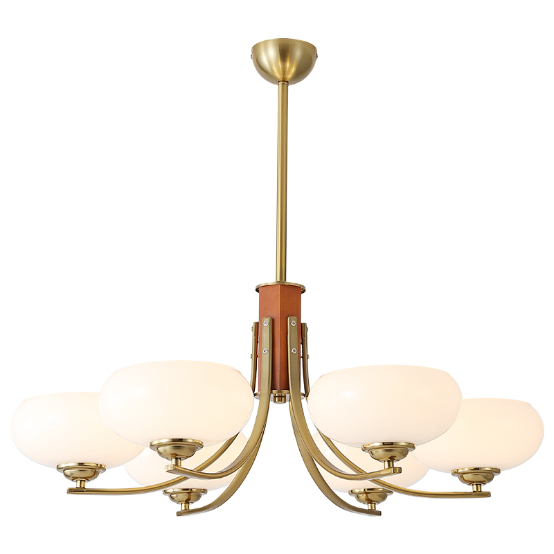 包豪斯中古客厅吊灯柿子奶油风卧室灯高级感复古法式现代卧室护眼