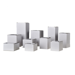 特硬双面白色纸盒小白盒长方形覆膜扣底盒子瓦楞盒包装盒批量定制