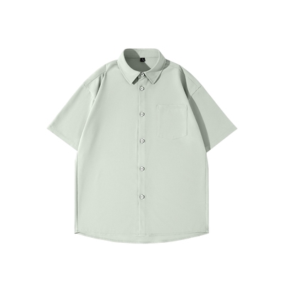 真维斯冰丝短袖衬衫男高级感痞帅