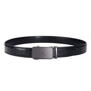 正品保罗男士皮带鳄鱼皮真皮腰带2025新款高档裤带生日礼物送男友
