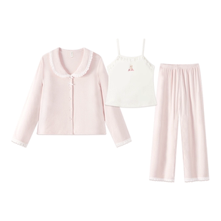 海岛绒睡衣冬女冬季加绒三件套牛奶绒薄绒女生珊瑚绒家居服法兰绒