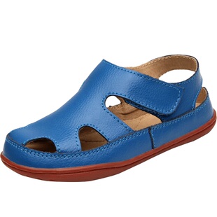 牛皮男童凉鞋包头真皮夏季透气儿童凉鞋女小学生沙滩鞋宝宝凉鞋