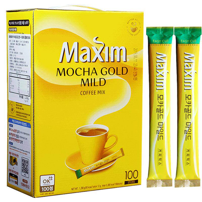 麦馨咖啡Maxim三合一 韩国速溶咖啡100条礼盒装1200克摩卡口味