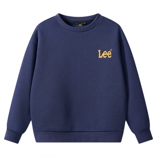 Lee kids儿童加绒圆领套头卫衣保暖舒适百搭宽松男童女童长袖上衣