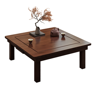 榻榻米茶桌大炕桌家用实木矮桌子坐地折叠飘窗东北农村学习吃饭桌