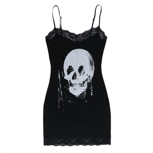 Wannathis暗黑风辣妹包臀裙亚文化连衣裙亚比性感黑色哥特吊带裙