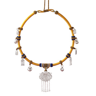 天子门生银锁纯银宝宝长命锁编绳婴儿银项圈儿童银饰满月周岁礼物