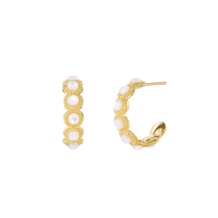 【新款】ARSIS流光珠光耳圈耳钉白贝母耳饰高级感精致气质耳环