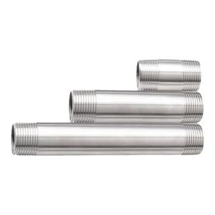 304不锈钢双头牙水管加长双外丝延长管外螺纹150mm1寸3寸4寸接头