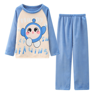 男童法兰绒睡衣秋冬款儿童家居服