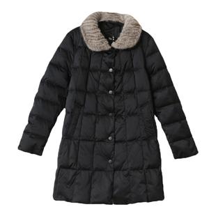 高档白鸭绒羽绒服女冬季2025新款水貂毛领黑色显瘦中长款长袖外套