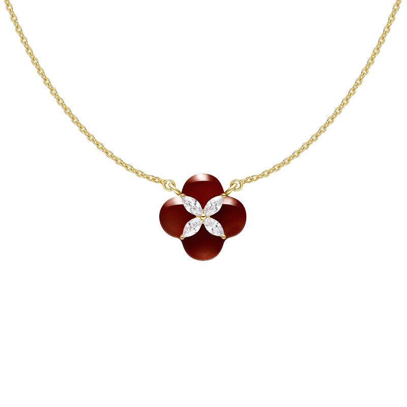 【自营】HEFANG Jewelry/何方珠宝柿柿如意耳环项链 复古七夕礼盒
