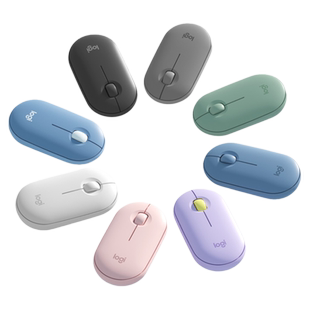LOGITECH鹅卵石鼠标Pebble无线蓝牙手机平板电脑适用双模静音logi