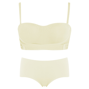 前扣无肩带内衣女防滑聚拢小胸显大胸罩隐形无痕抹胸裹胸文胸夏季