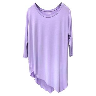 笛雀儿舞蹈现代舞服装女成人长款开叉短袖舞蹈上衣大领练功服