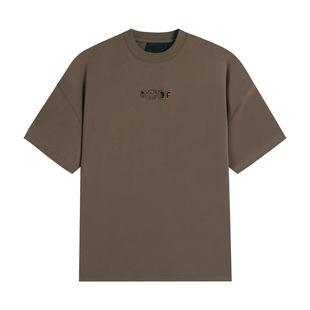 OUTOF - 款号143 刺绣镂空LOGO 宽松落肩T恤 oversize 小领口