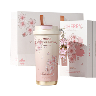 保温杯女生高颜值2025新款咖啡杯吸管水杯男学生生日礼物杯子定制