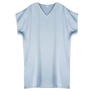 流素』丝侬真丝睡裙女士短袖国风系带蝙蝠袖宽松V领桑蚕丝睡衣