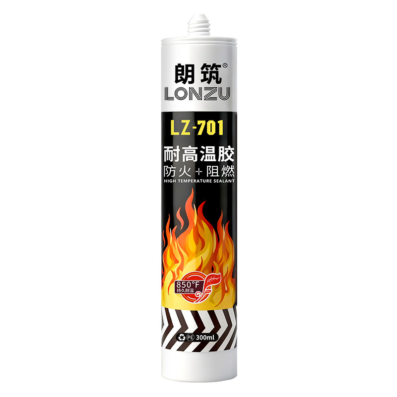 耐高温玻璃胶烘烤箱烟道锅炉中性硅酮密封胶防水防火红色耐火绝缘