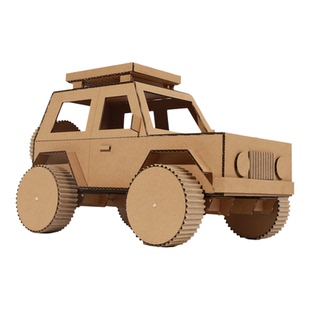 废物利用纸板纸箱DIY玩具越野车模型学生手工作业自制教具材料包