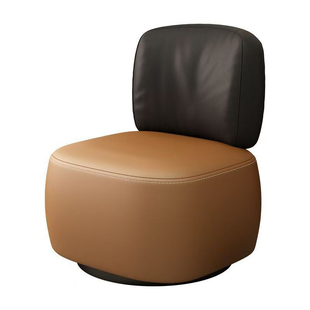 轻奢皮质矮凳客厅单人旋转凳阳台休闲椅儿童靠背小凳子门口换鞋凳