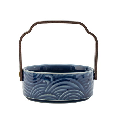 清山胡同陶瓷复古手提果篮茶点盘