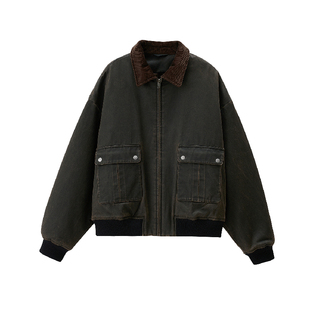 migoscha 复古板栗色水洗工装白鹅绒短外套2025冬季新款