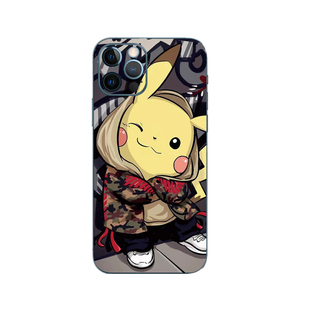 适用iphone13/14/15/16/17promax手机贴膜背膜12mini卡通贴纸苹果14promax保护膜11/air彩膜15plus后盖背贴