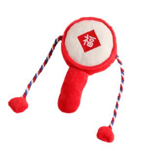 波浪鼓耐咬玩偶毛绒绳结狗狗玩具摇晃铃铛发声训练小型犬磨牙自嗨