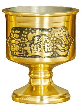 家用纯黄铜酒杯圣水杯供奉仙家贡杯净水杯茶杯佛具用品摆件加厚