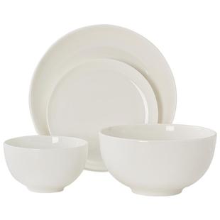 华光国瓷 纯白抗菌骨瓷餐具套装 4-6人份简约白瓷家用碗盘碟套装