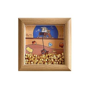 黄金矿工桌面装饰小摆台相框画DIY金豆子收纳元旦小众礼物送女友