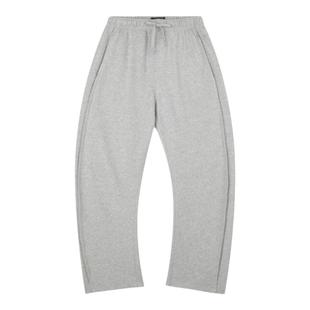 Oneup黑色抽绳微喇加绒休闲美式慵懒松弛感低腰小个子卫裤男女潮