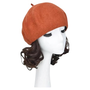 帽子假发一体短卷发贝雷帽女洋气减龄秋冬新款梨花卷全头套假发帽