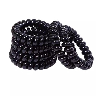 电话线发圈女简约发饰扎头电话圈无痕头绳皮筋黑色细发圈网红发绳