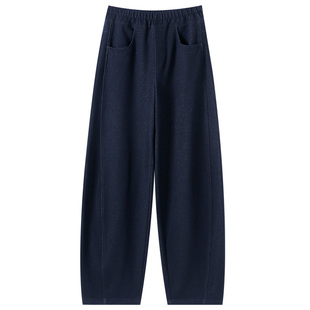 高级感秋冬牛仔阔腿裤女高腰垂感显瘦镰刀裤宽松慵懒风休闲香蕉裤